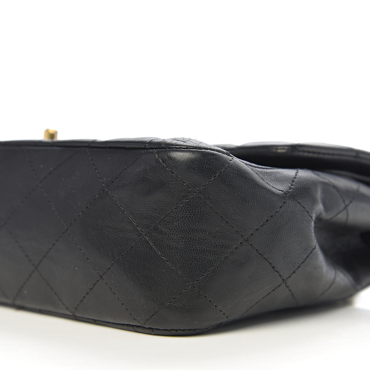 Lambskin Quilted Medium Double Flap Black