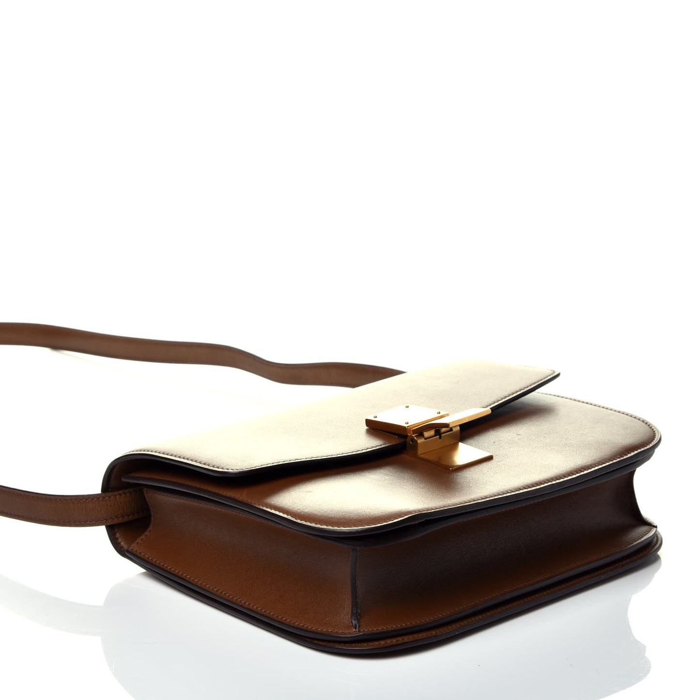 Natural Calfskin Medium Classic Box Flap Bag Tan