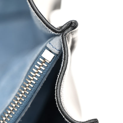 Prada Glace Calfskin Etiquette Shopping Bag Marine Astrale 10 of 10