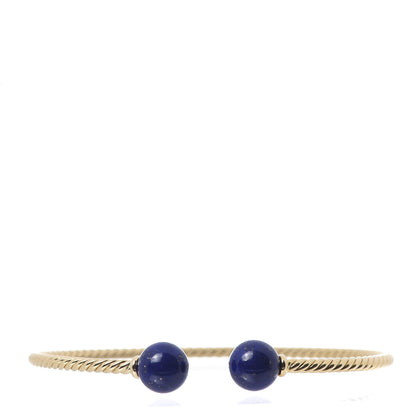 David Yurman 18K Yellow Gold Lapis Lazuli 8.5mm Solari Bracelet 1 of 4