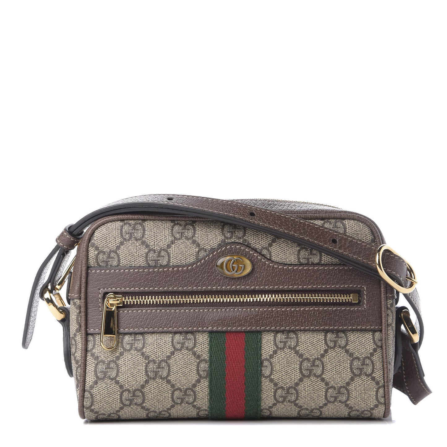 GG Supreme Monogram Web Mini Ophidia Shoulder Bag Brown