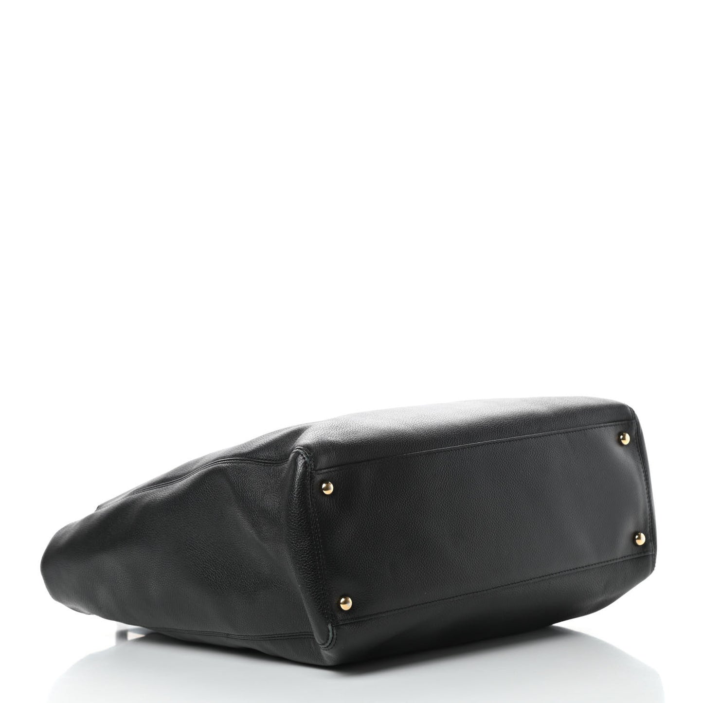 Calfskin Tall Cerf Tote Black