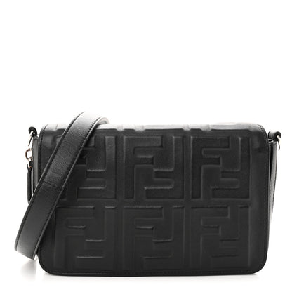 Fendi Nappa FF 1974 Embossed Mini Expandable Flap Bag Black 1 of 11