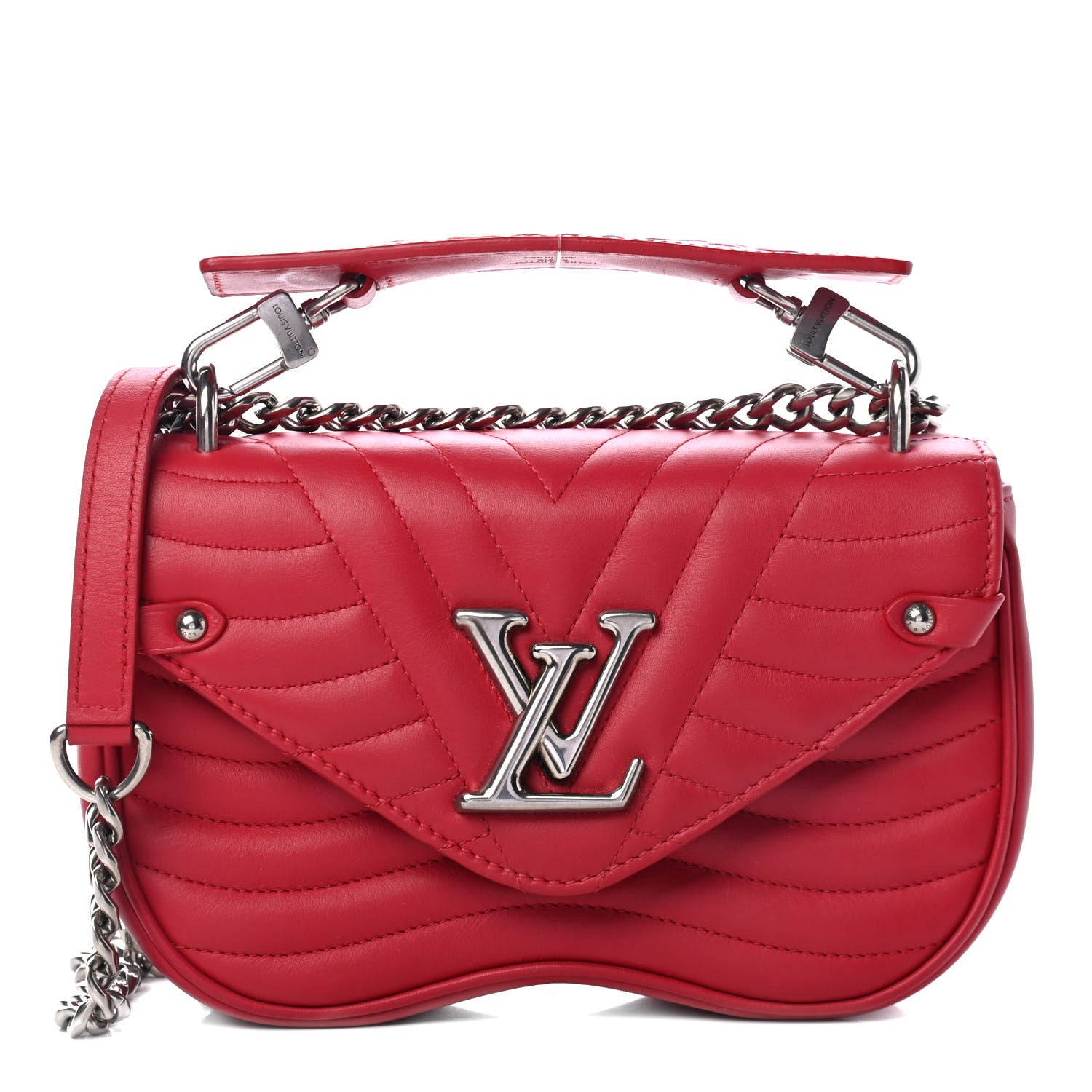 Louis Vuitton Calfskin New Wave Chain MM Ecarlate 1 of 6