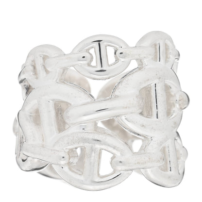 Hermes Sterling Silver GM Chaine d'Ancre Enchainee Band Ring 50 5.25 1 of 4