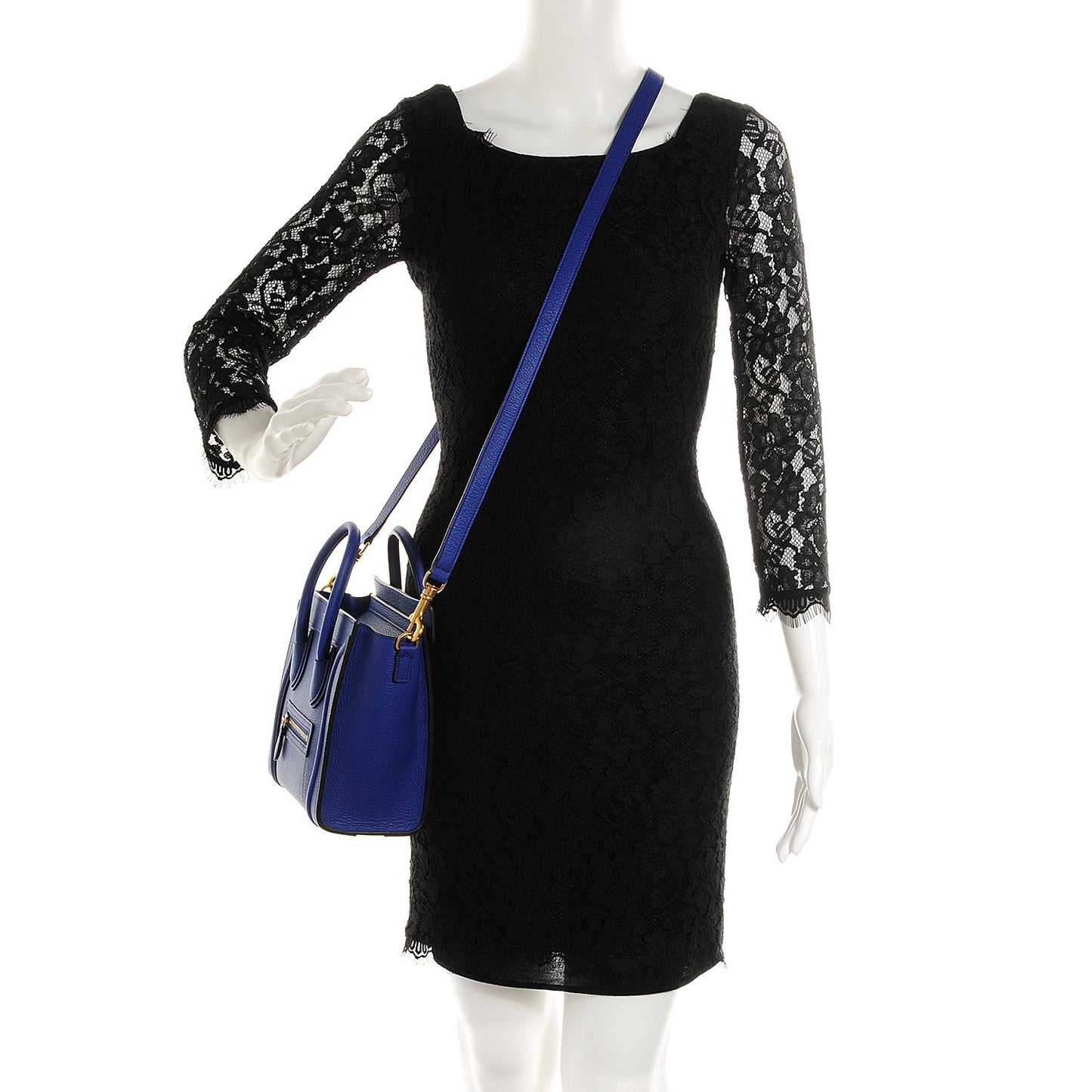 Drummed Calfskin Nano Luggage Indigo