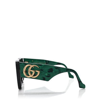Gucci Acetate Square Frame Sunglasses GG0956S Green Black 3 of 7