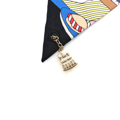 Hermes Silk La Patisserie Francaise Charms Twilly Charms Black White Bleu 5 of 5