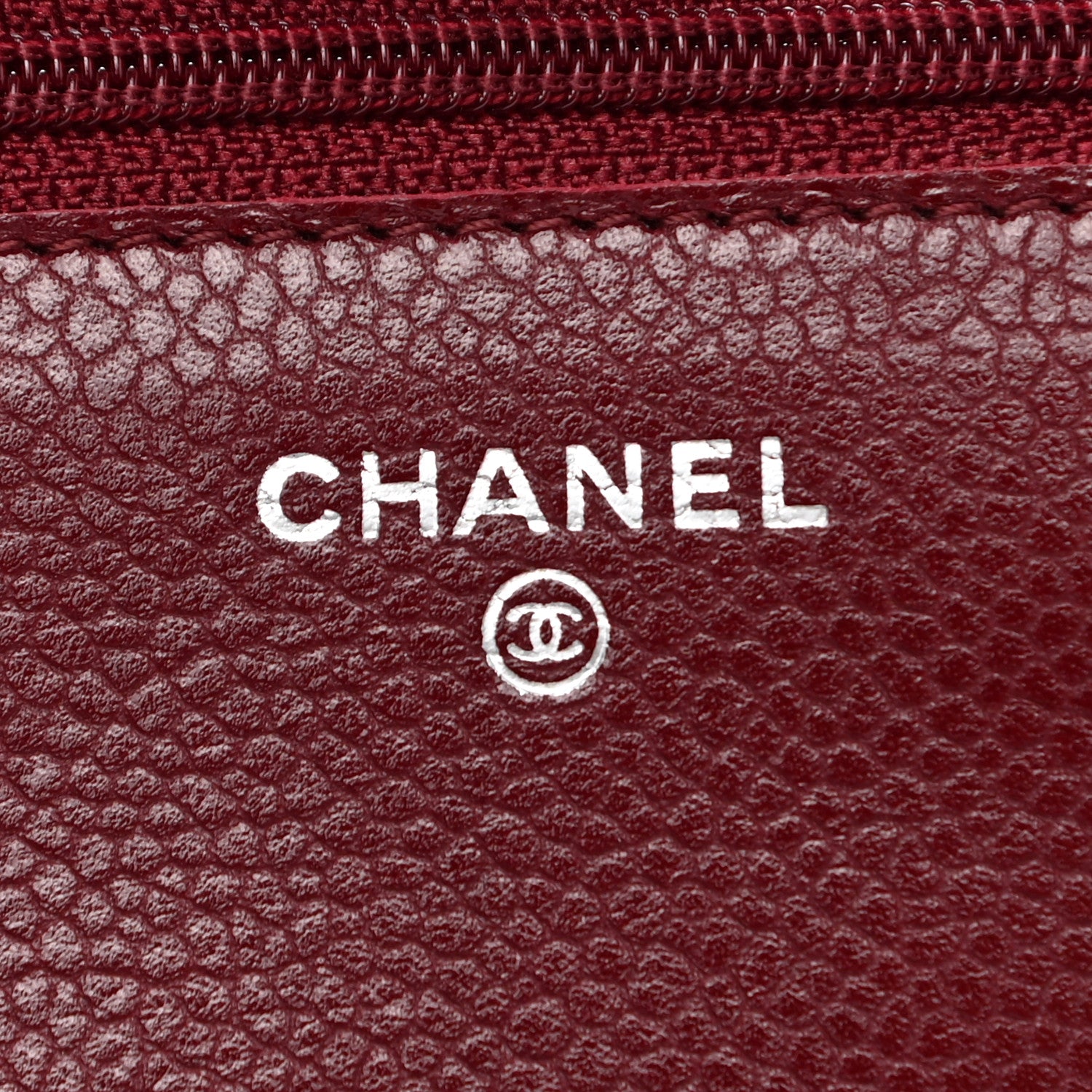 Chanel Caviar Quilted Wallet on Chain WOC Burgundy 8 of 12