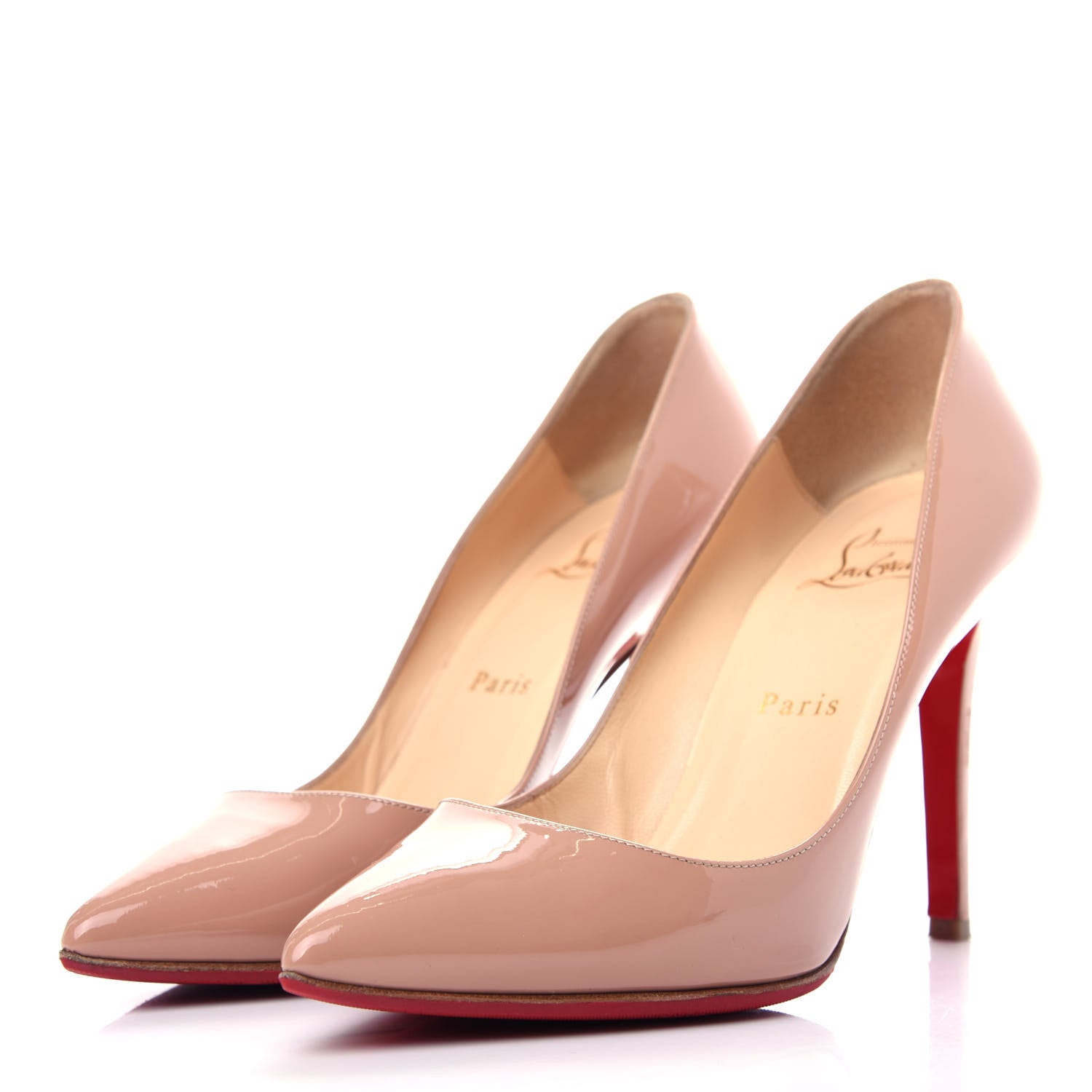 Christian Louboutin Patent Pigalle 100 Pumps 37 Nude 3 of 10