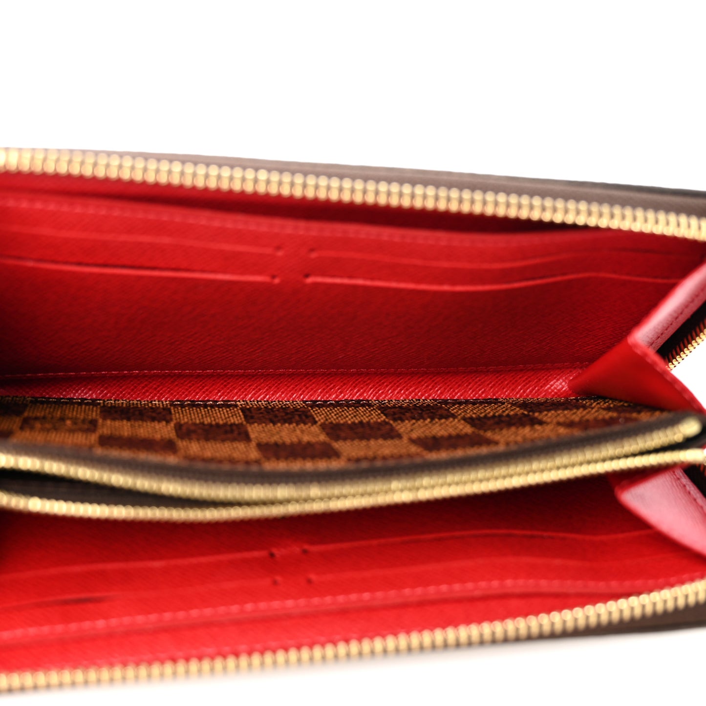 Damier Ebene Clemence Wallet Cherry