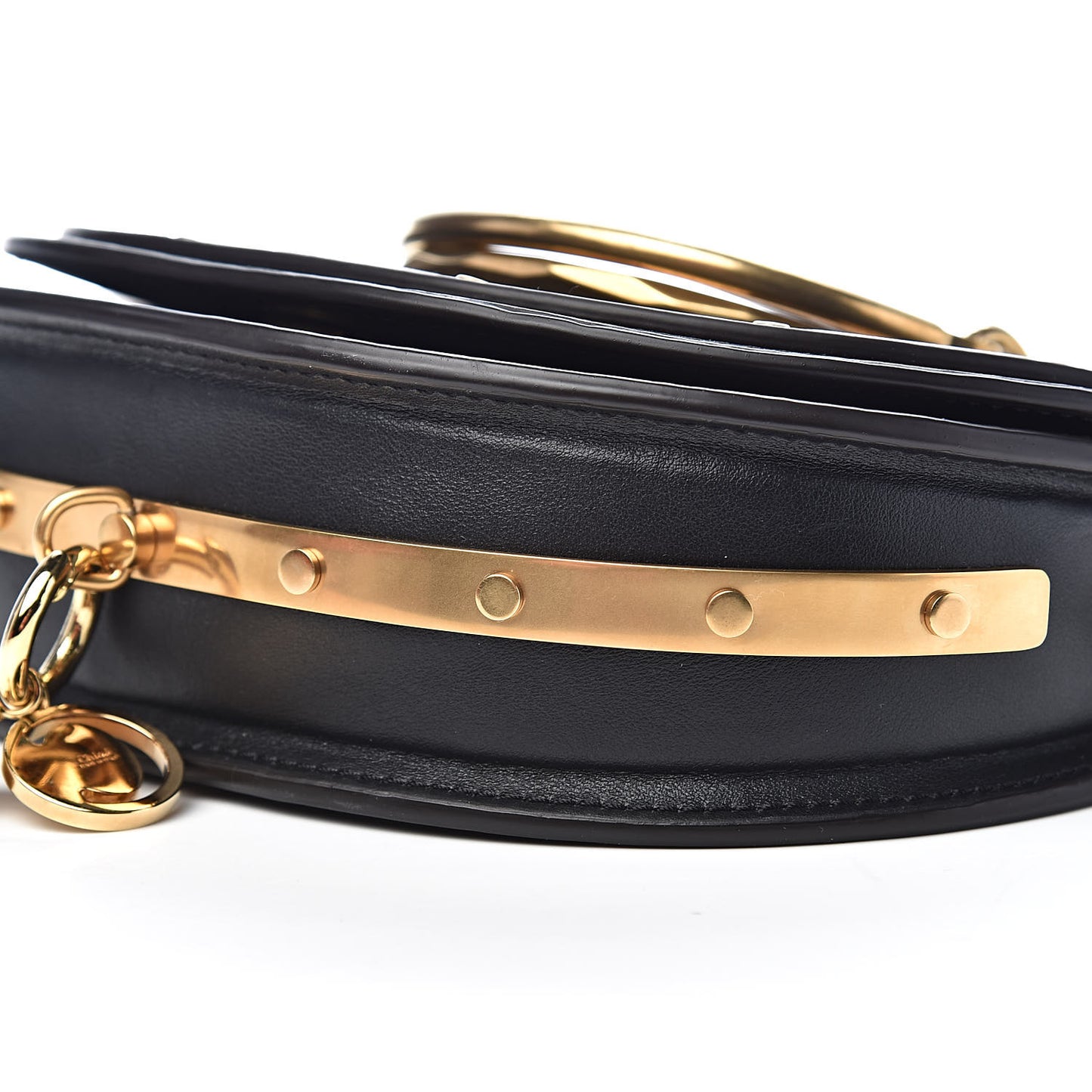 Calfskin Small Nile Bracelet Minaudiere Bag Black