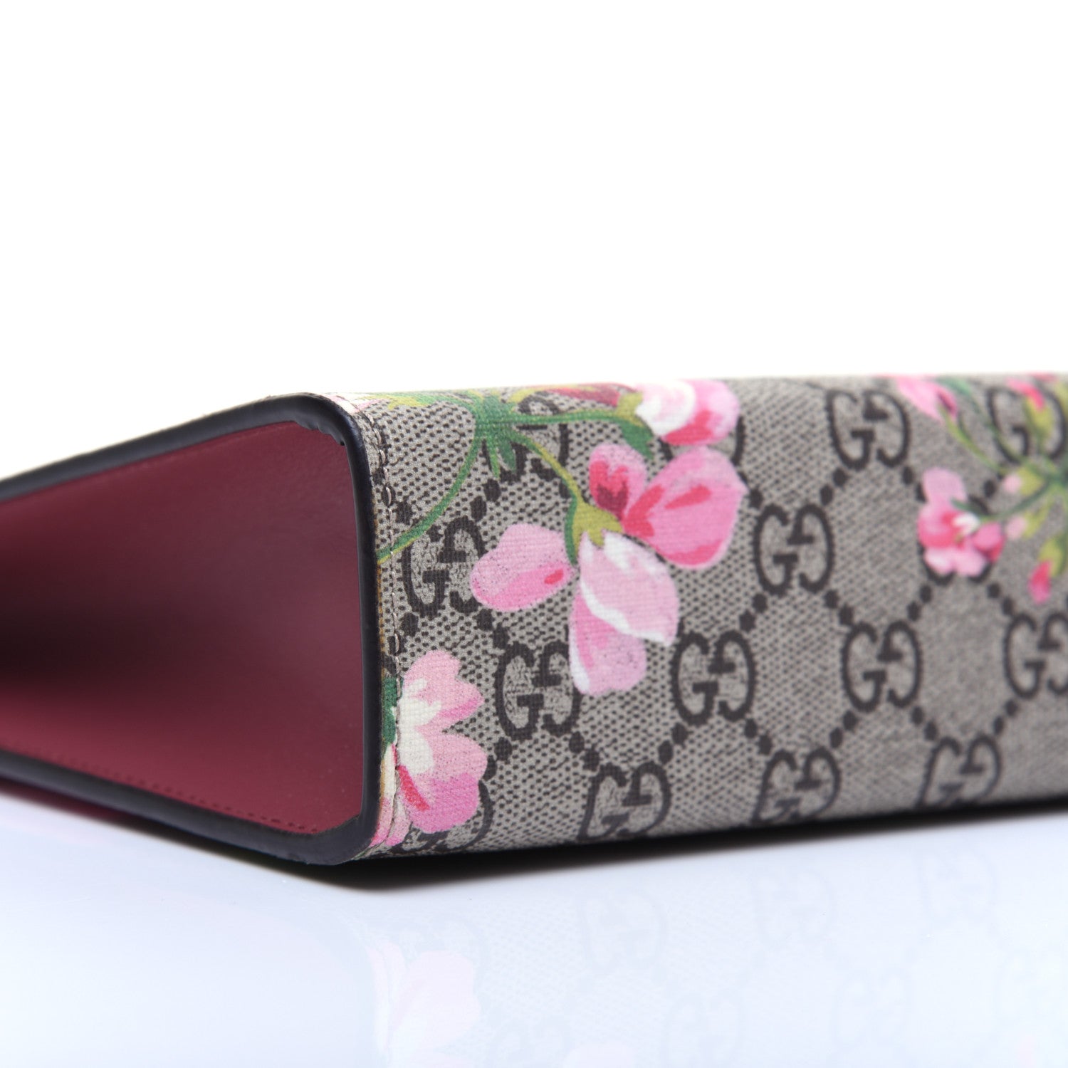 Gucci GG Supreme Monogram Blooms Large Cosmetic Case Beige Multicolor Dry Rose 6 of 12