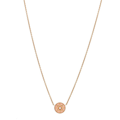 Christian Dior 18K Rose Gold Diamond Pink Opal Rose Des Vents Necklace 1 of 6