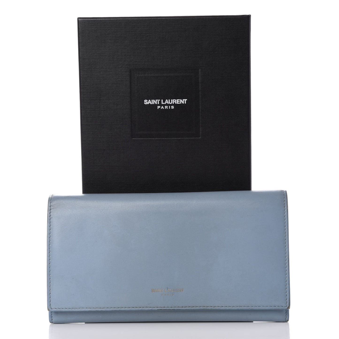 Calfskin Classic Large Marquage Flap Wallet Blue