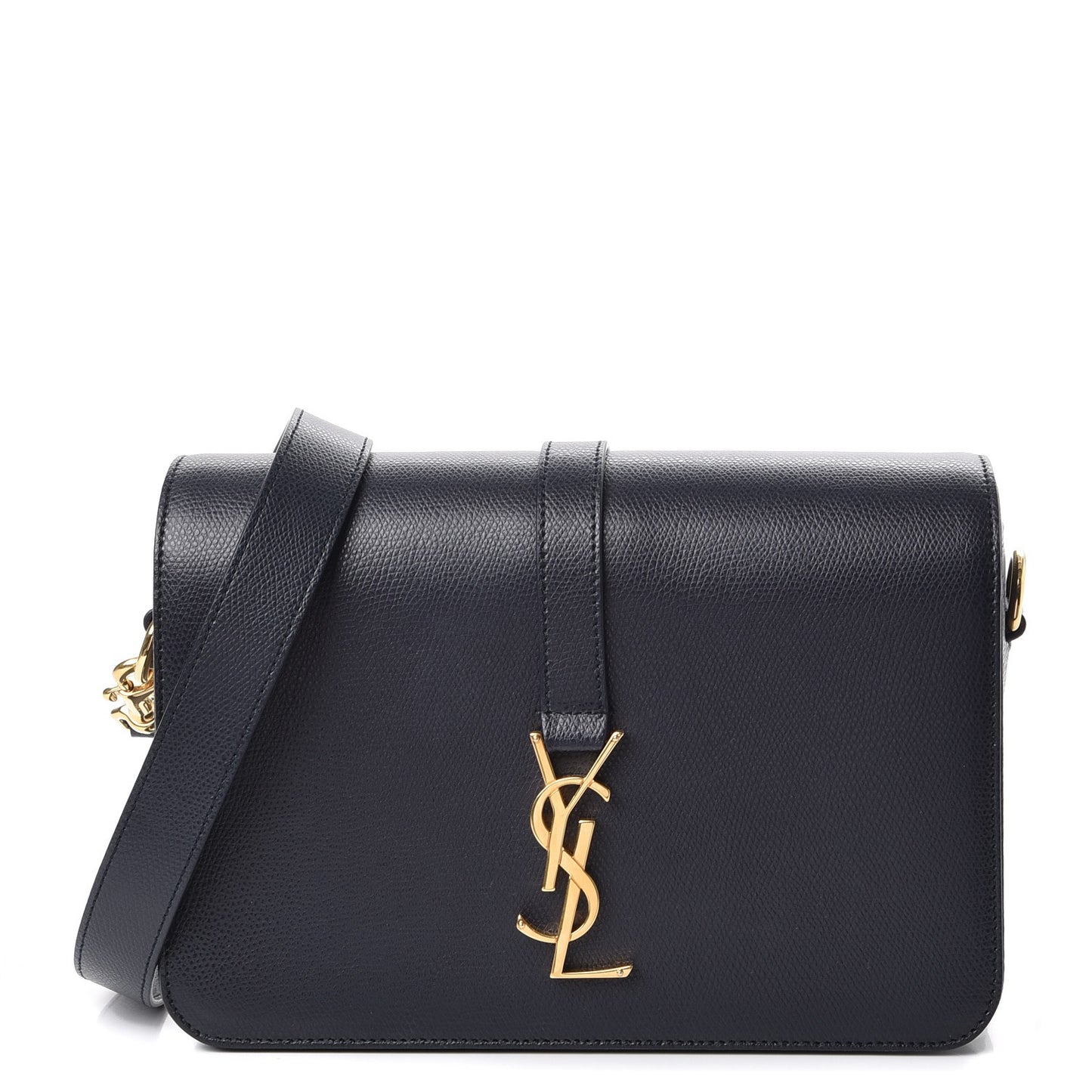 Textured Calfskin Medium Classic Monogram Universite Bag Navy