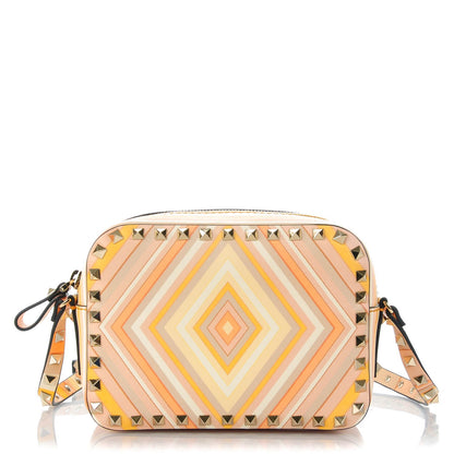 Valentino Garavani Vitello Native Couture 1975 Rockstud Camera Crossbody Bag Orange Multicolor 1 of 6