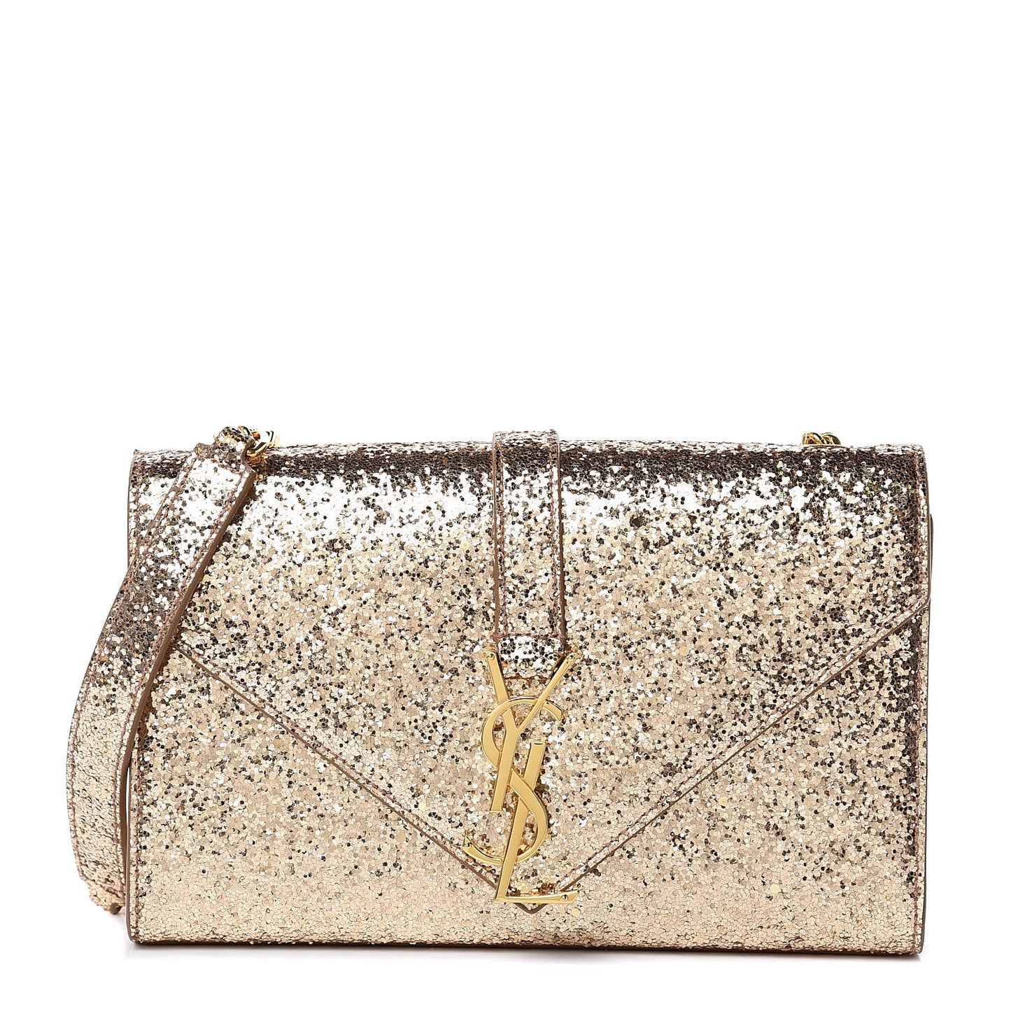 Glitter Monogram Galactica Satchel Gold