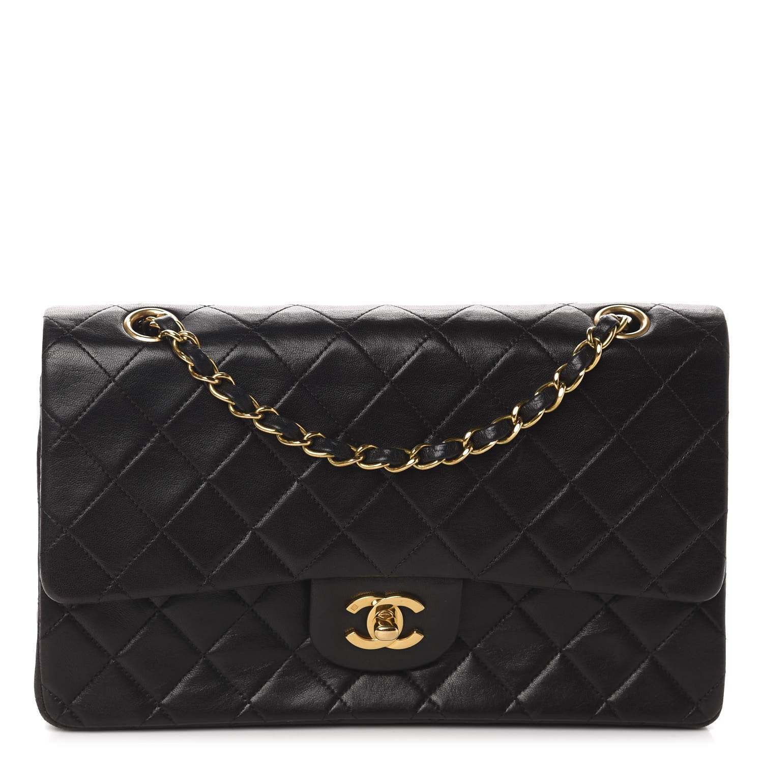 Chanel Lambskin Quilted Medium Double Flap Black 1 of 12
