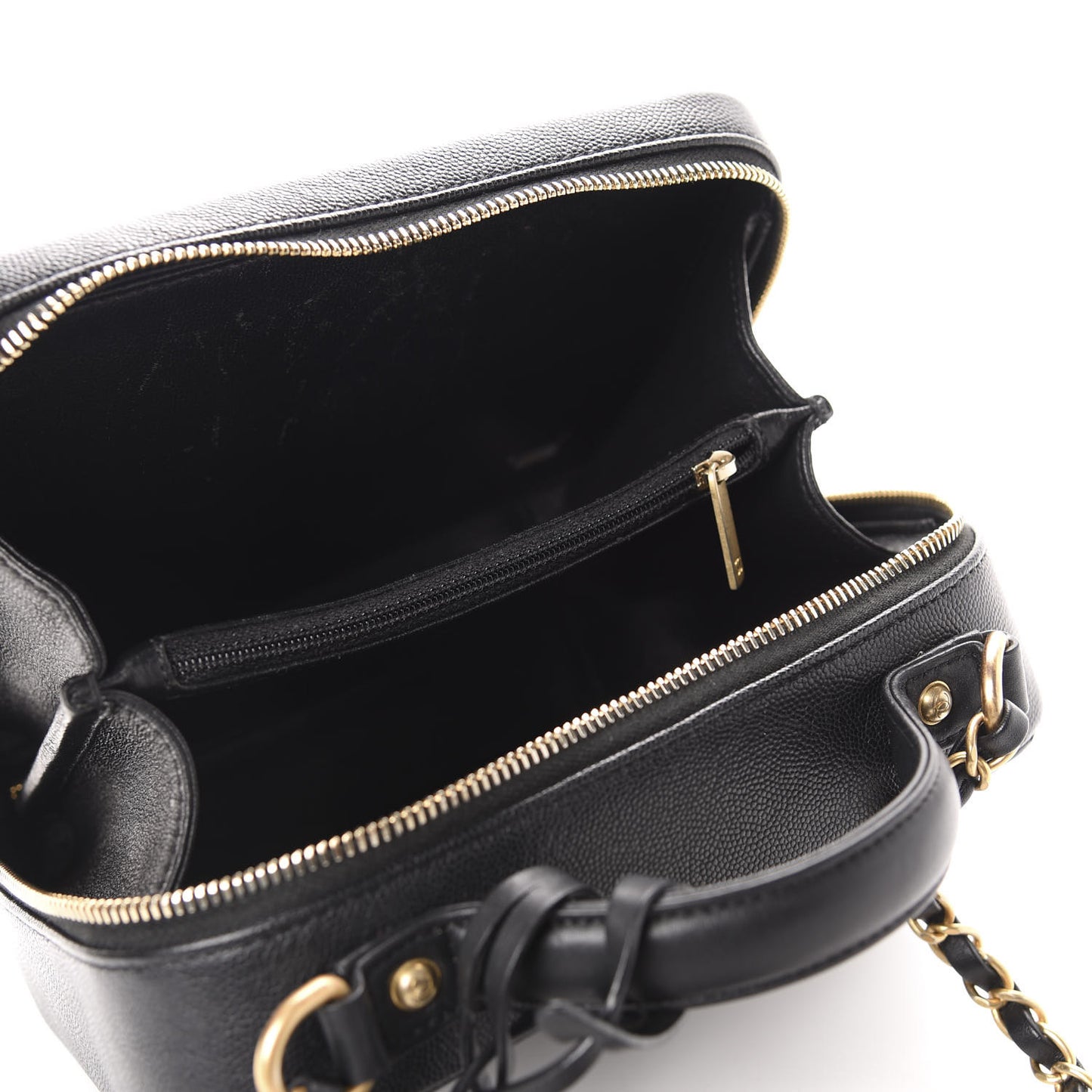 Caviar Quilted Medium CC Filigree Vanity Case Black