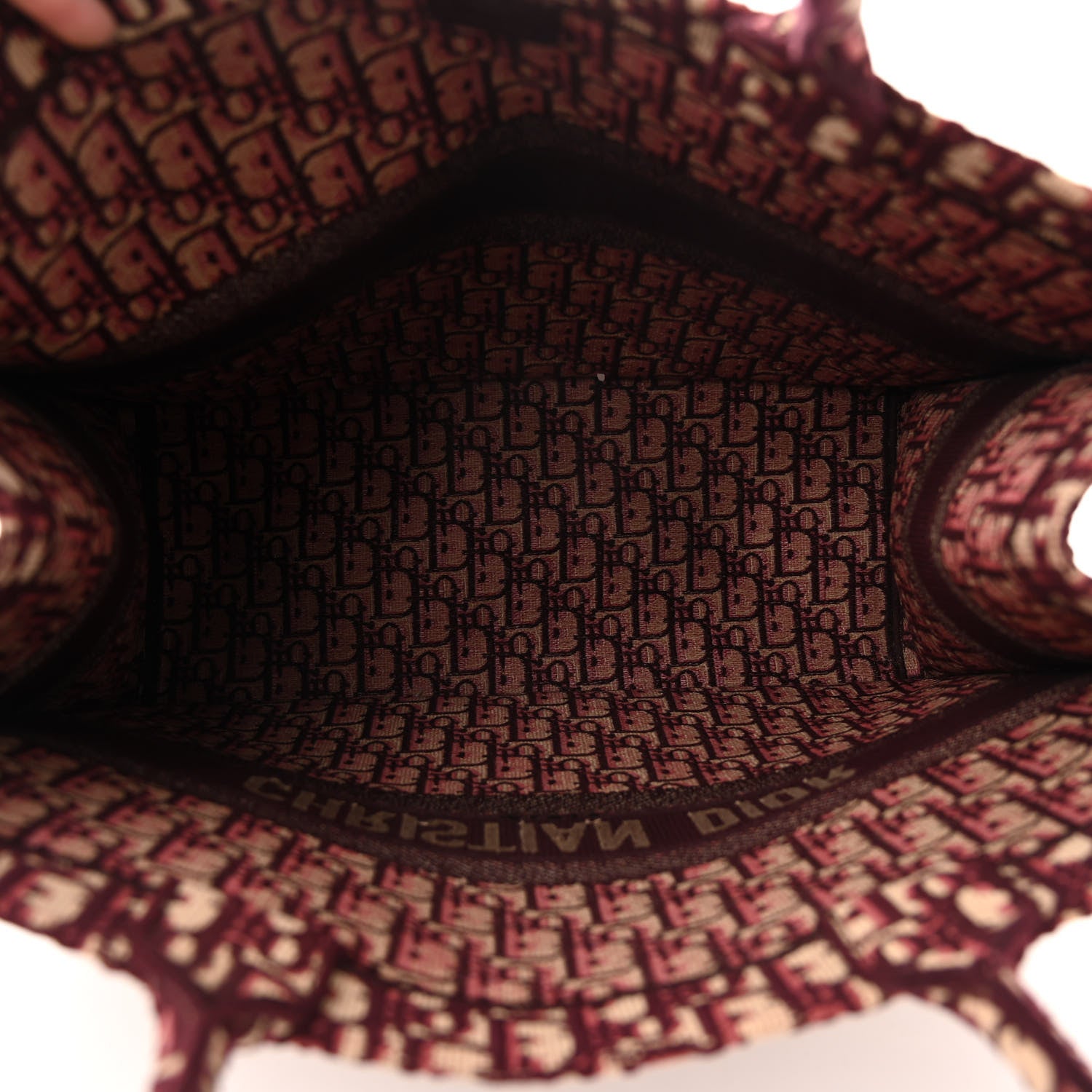 Christian Dior Oblique Large Book Tote Burgundy Multicolor 5 of 13