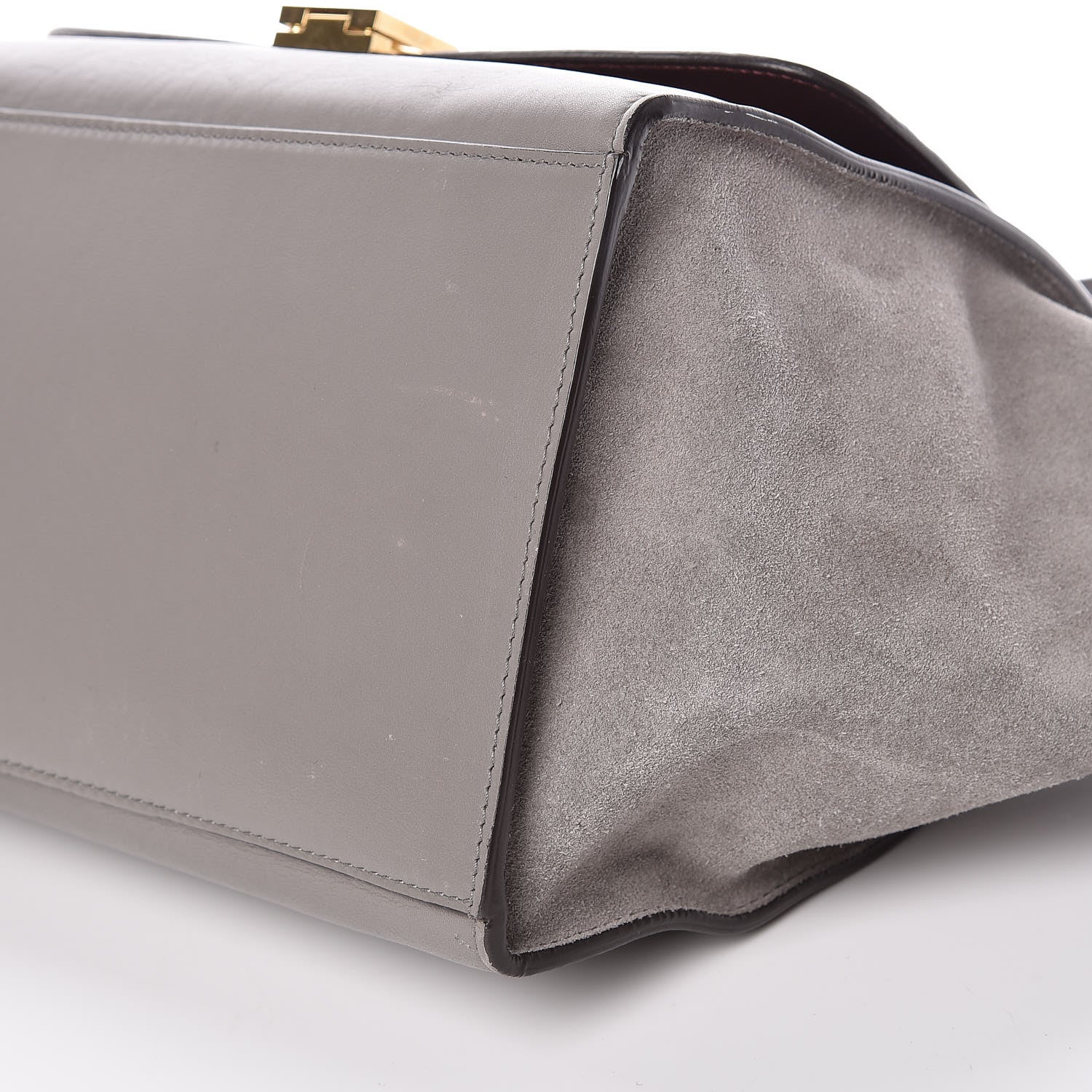Celine Crocodile Embossed Nubuck Medium Trapeze Grey 12 of 18
