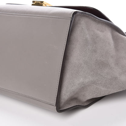 Celine Crocodile Embossed Nubuck Medium Trapeze Grey 12 of 18