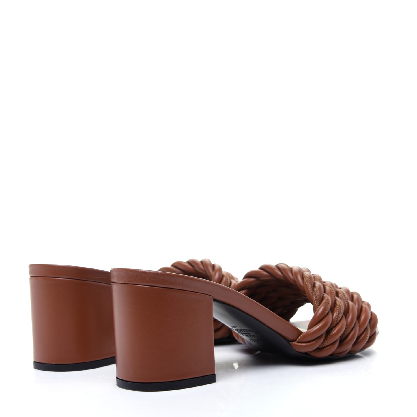 Nappa Rope 60mm Slide Sandals 37.5 Saddle Brown