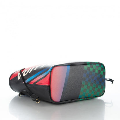 Louis Vuitton Damier Race Neverfull MM Noir Rouge 4 of 7