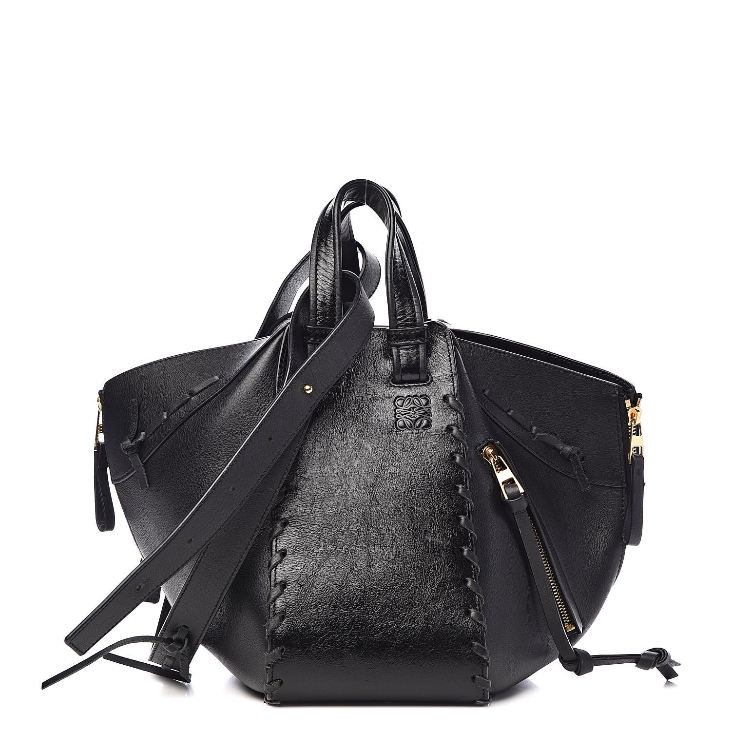 Loewe Calfskin Small Whipstitch Hammock Shoulder Bag Black 1 of 10