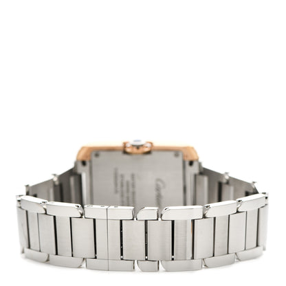Cartier Stainless Steel 18K Pink Gold Diamond 27mm Tank Anglaise Quartz Watch 3 of 4