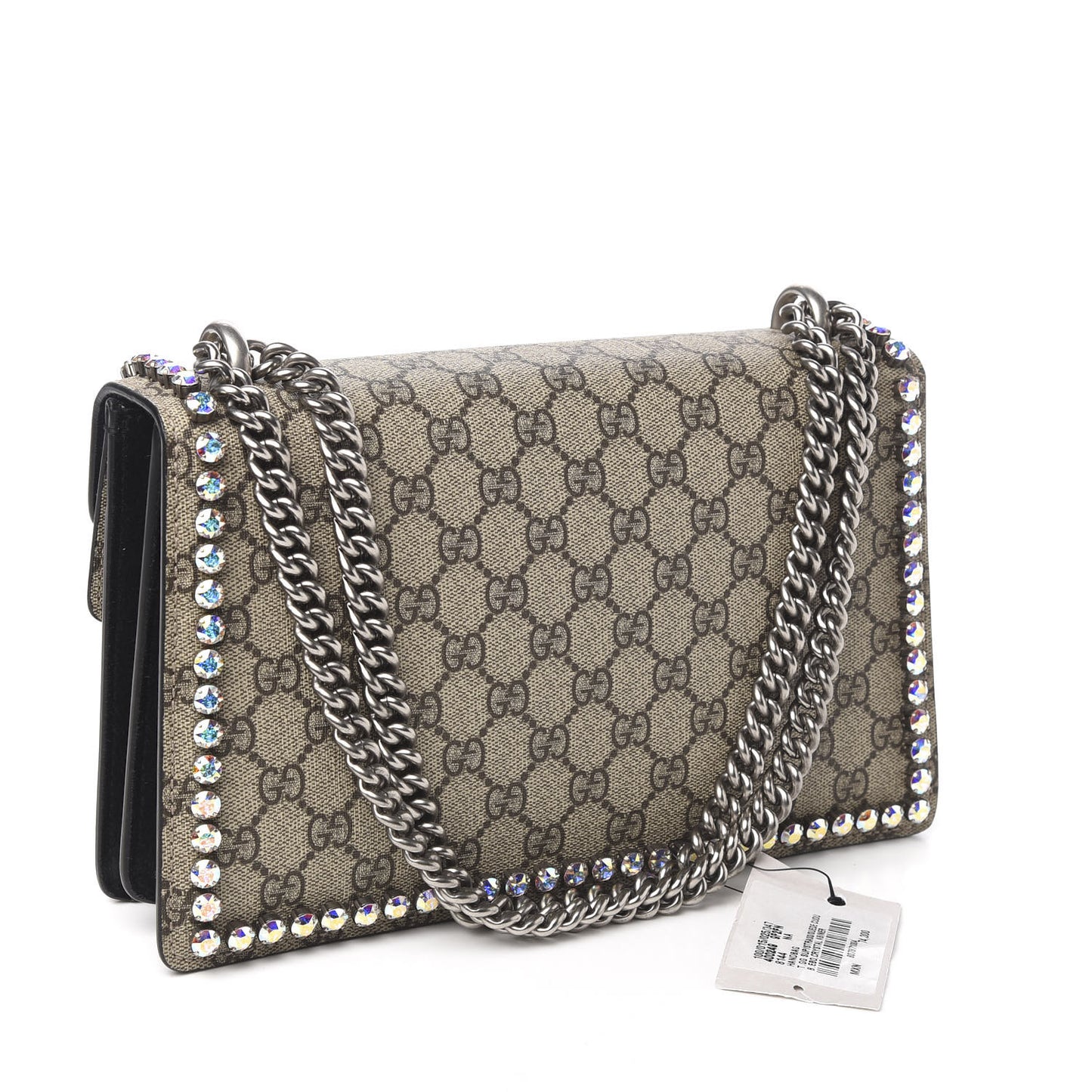 GG Supreme Monogram Crystal Small Dionysus Shoulder Bag Black
