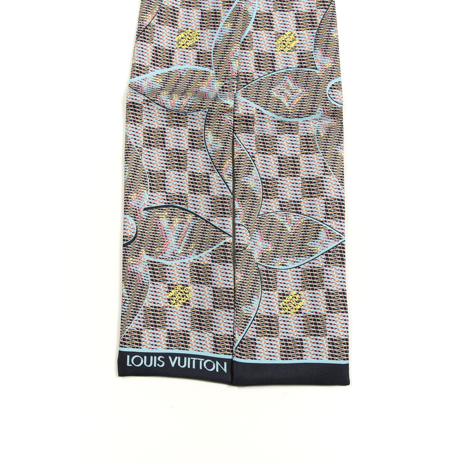 Louis Vuitton Silk Monogram Damier Pop Print Bandeau Blue 2 of 3
