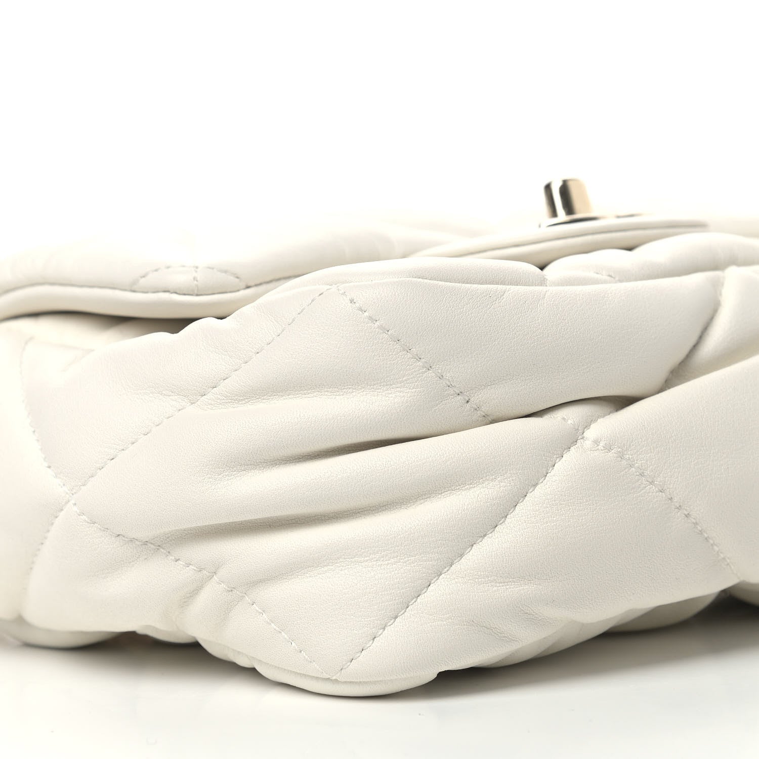 Chanel Calfskin Quilted Mini Square Bubbly Flap White 8 of 9