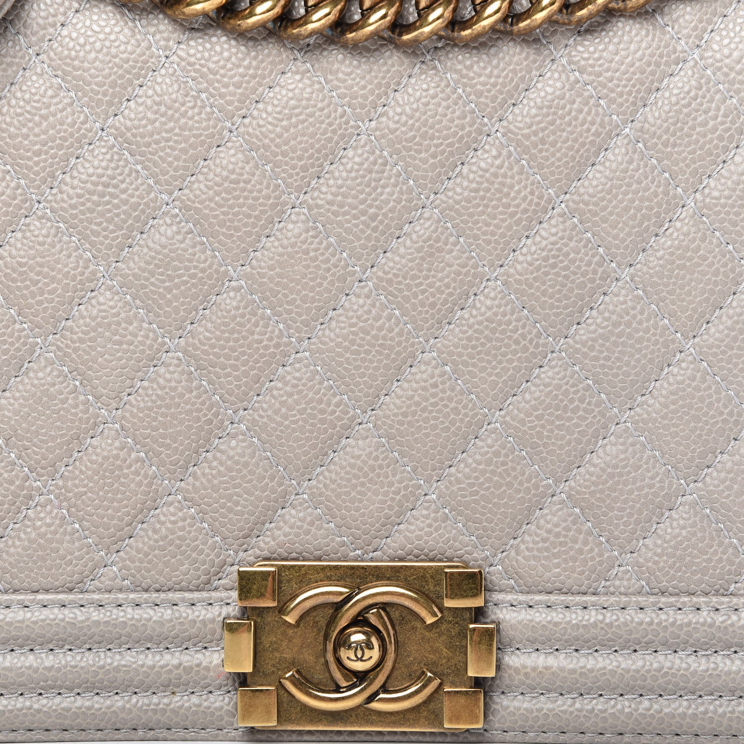 Chanel Caviar Quilted New Medium Boy Flap Grey 11 of 12
