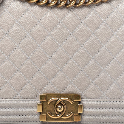 Chanel Caviar Quilted New Medium Boy Flap Grey 11 of 12