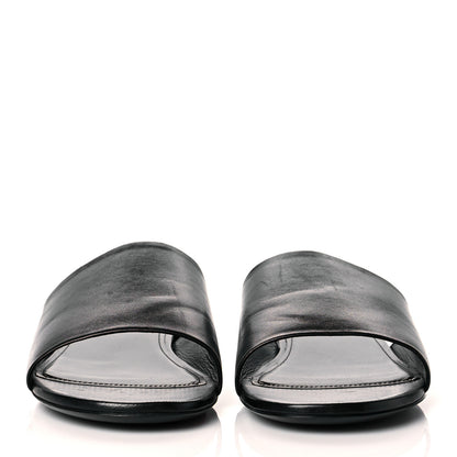 Balenciaga Shiny Smooth Sheepskin Box Flat Sandals 41 Black 2 of 11