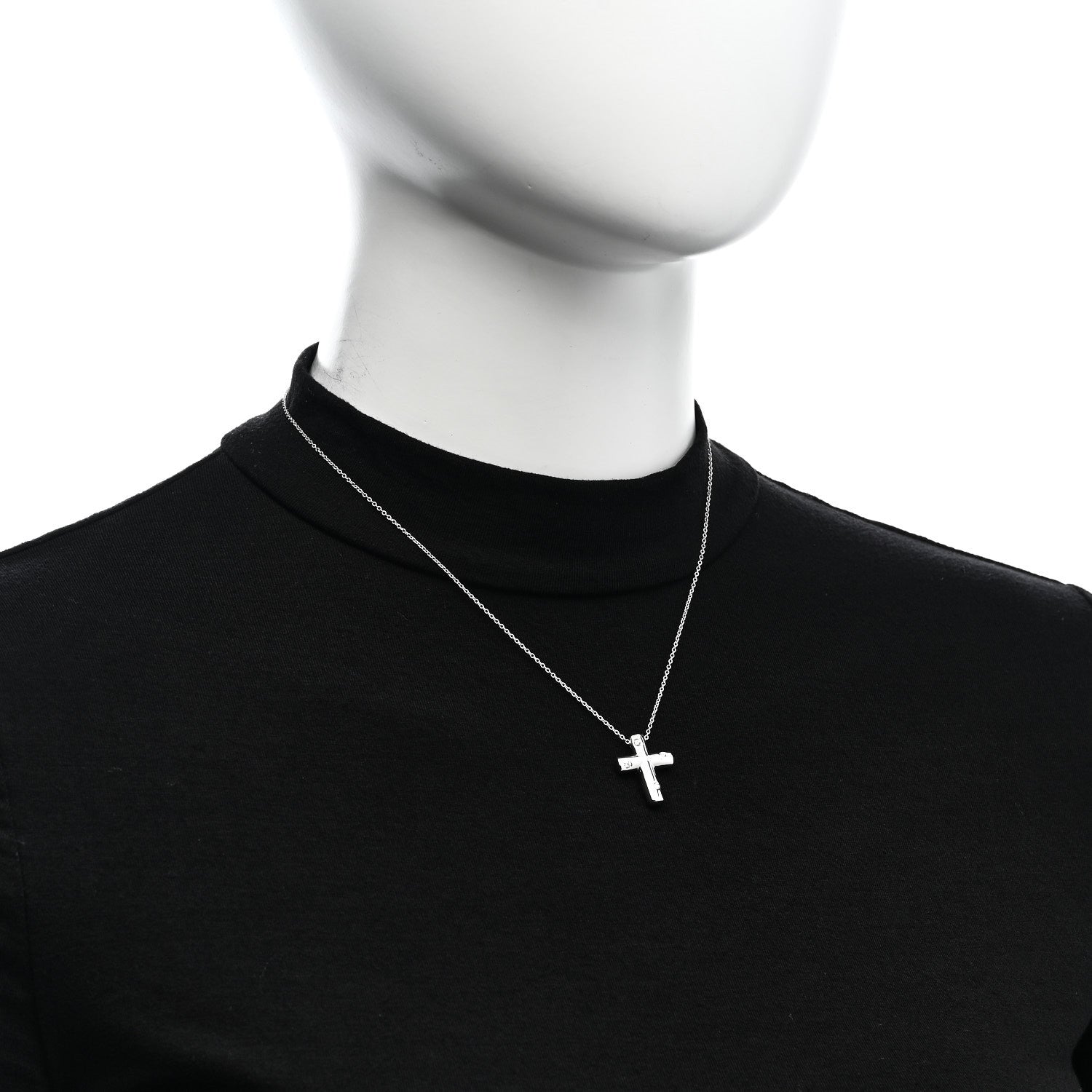 Tiffany Platinum Diamond Etoile Cross Pendant Necklace 2 of 6