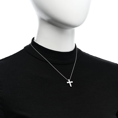 Tiffany Platinum Diamond Etoile Cross Pendant Necklace 2 of 6