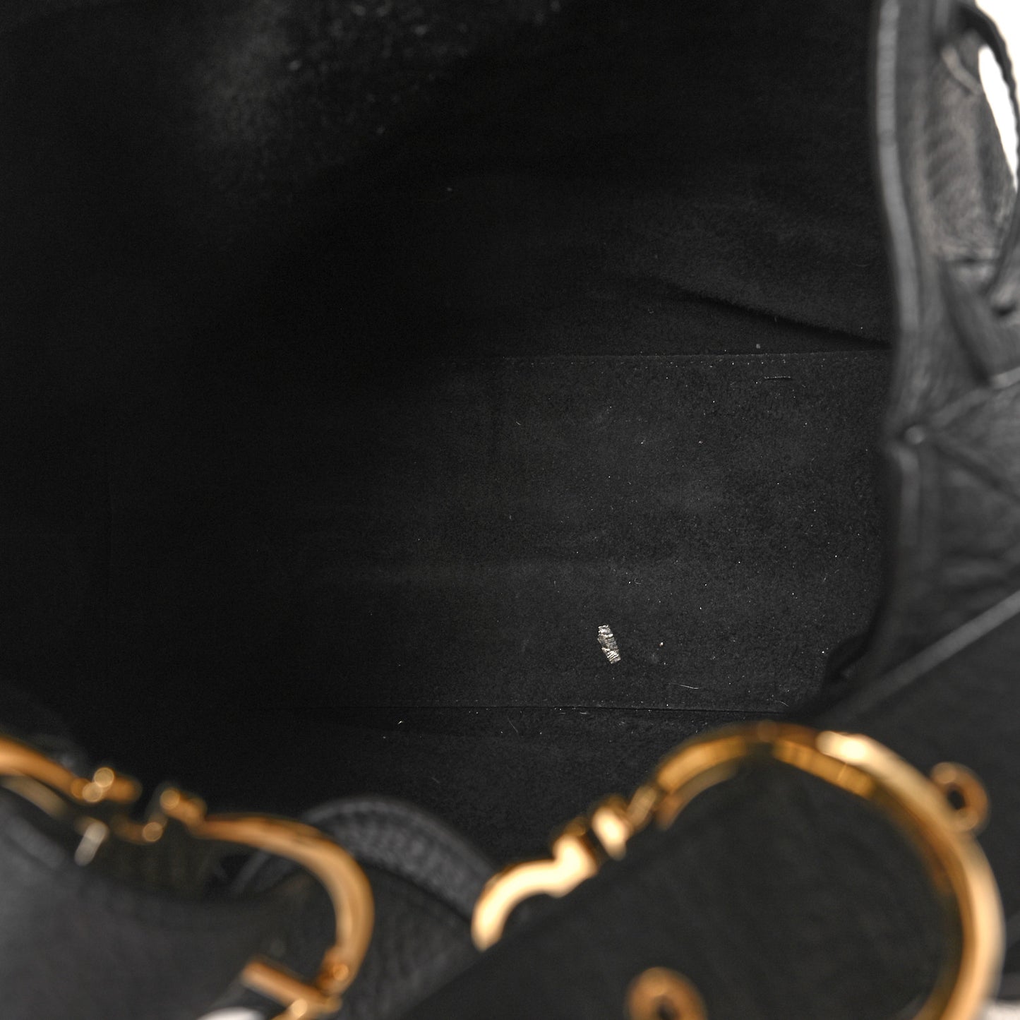 Grained Calfskin Carla Bucket Bag Black