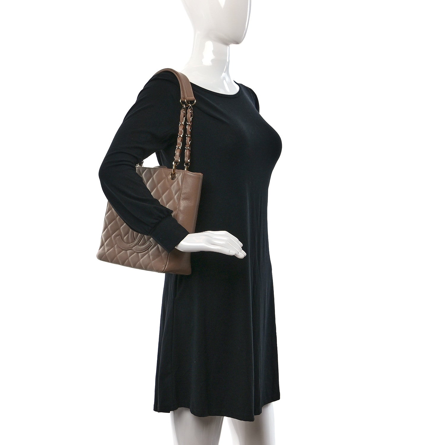 Chanel Caviar Quilted Petit Shopping Tote PST Beige 2 of 13