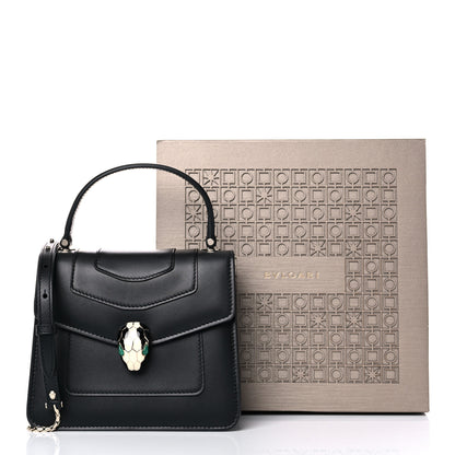 Bulgari Calfskin Serpenti Forever Top Handle Black 13 of 13