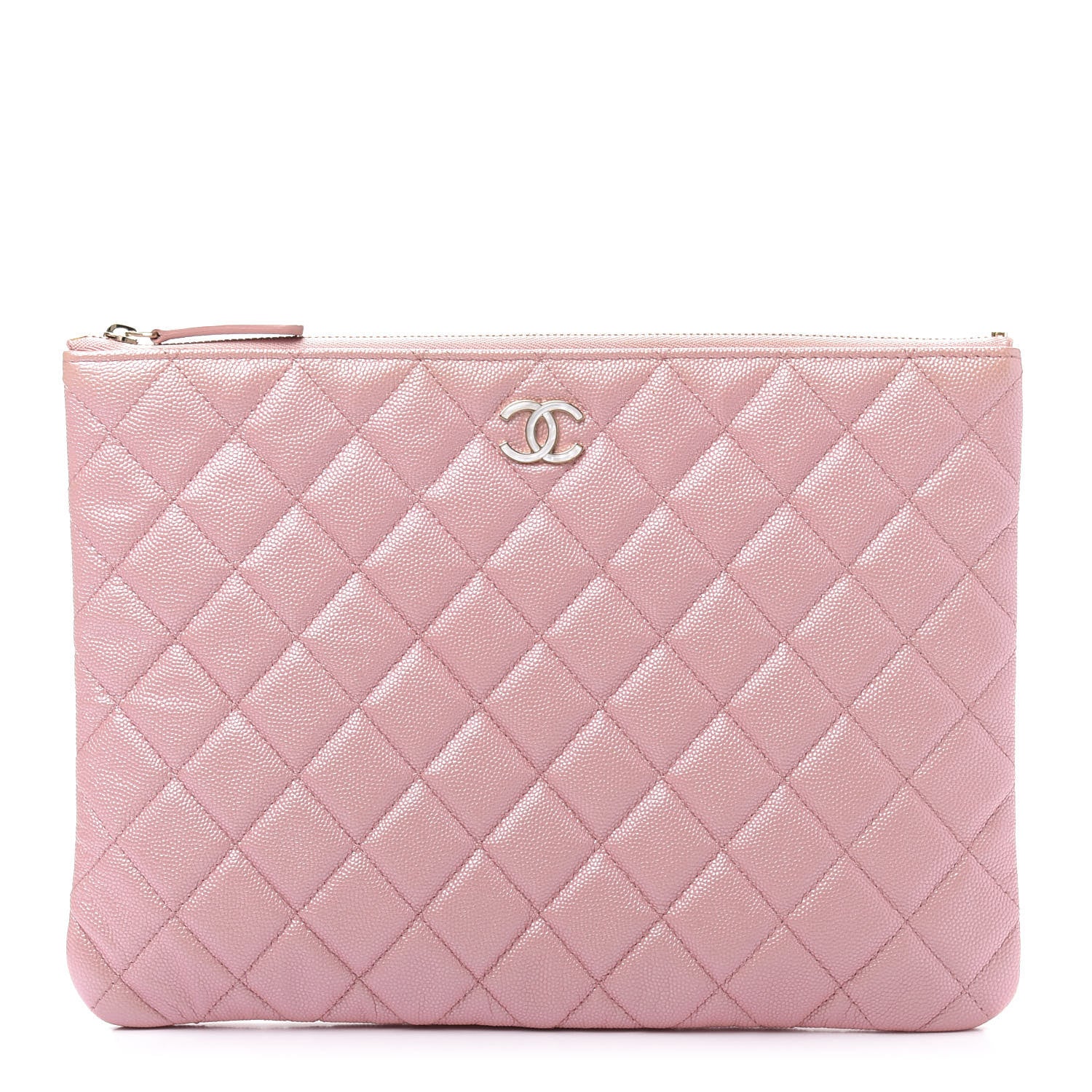 Chanel Iridescent Caviar Quilted Medium Cosmetic Case Rose Pink 1 of 10