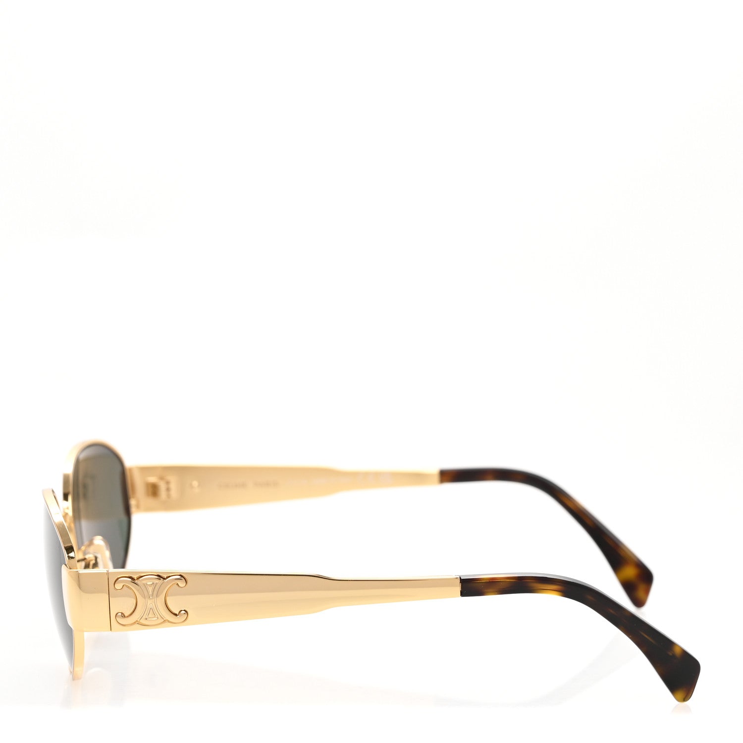 Celine Metal Triomphe 01 Sunglasses CL40235U Gold Green 3 of 7