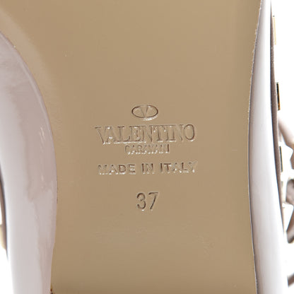 Valentino Garavani Patent Rockstud Cage Ballerina Flats 37 Poudre 6 of 8