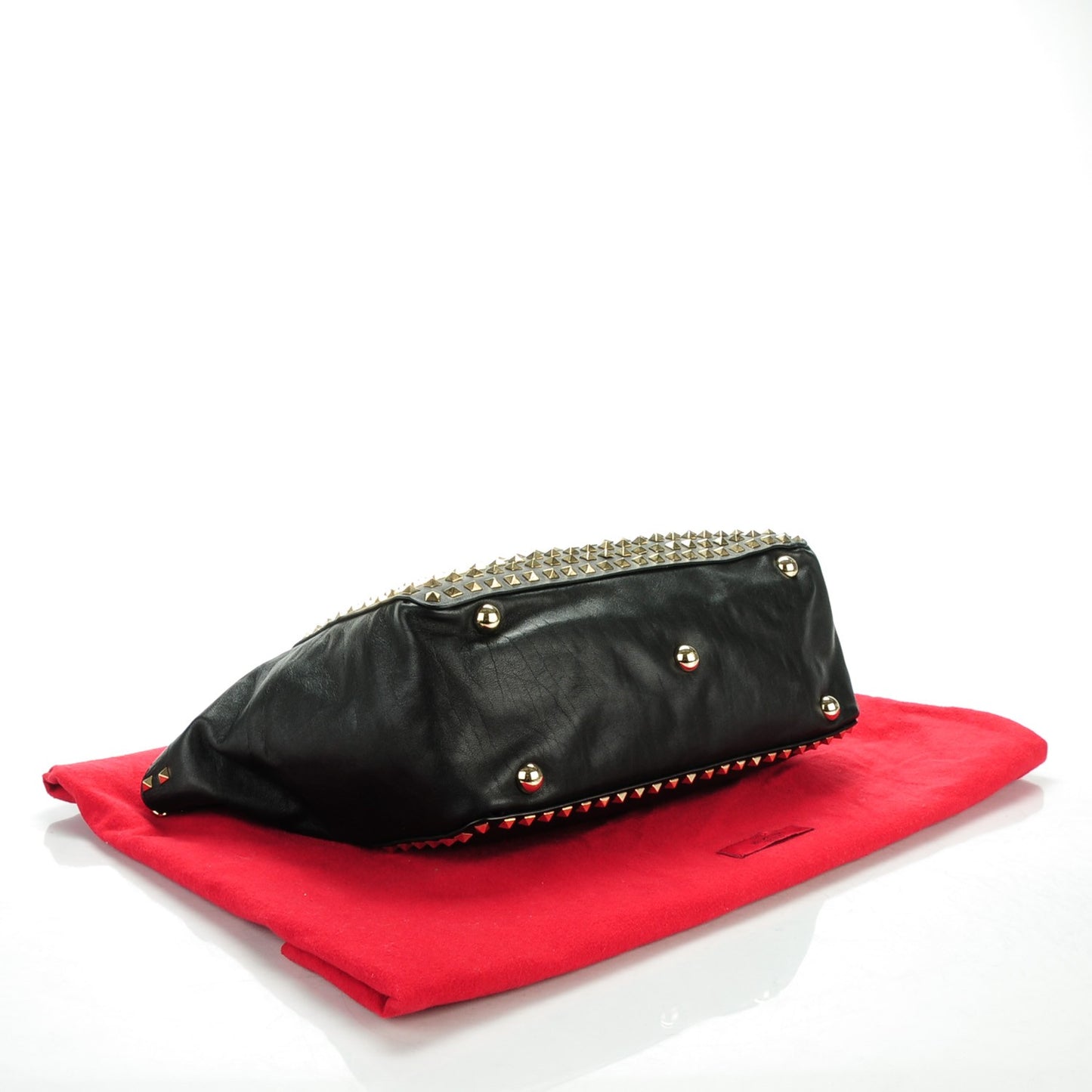 Vitello Medium Rockstud All Over Tote Black