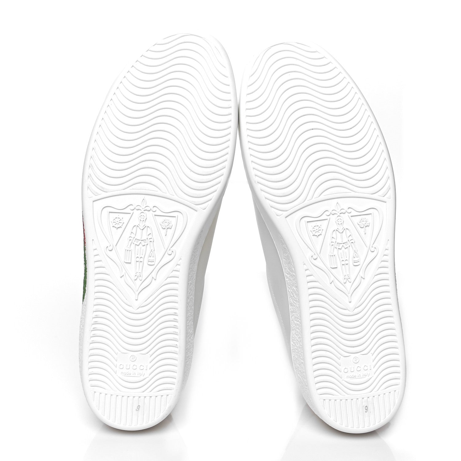 Gucci Calfskin Interlocking G Mens New Ace Sneakers 9 White Red Flame Green 8 of 9
