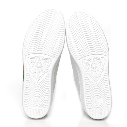 Gucci Calfskin Interlocking G Mens New Ace Sneakers 9 White Red Flame Green 8 of 9