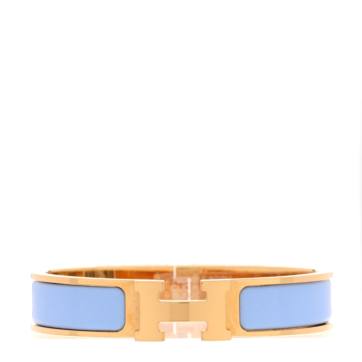 Hermes Enamel Narrow Clic Clac H Bracelet PM Bleu Chemise 1 of 5
