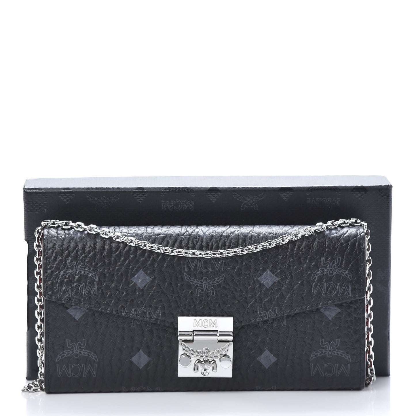 Visetos Large Patricia Wallet On Chain Black